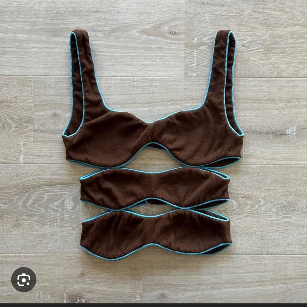 Tyler McGillivary Women's Brown and Blue Ginny Wavy Tank Top